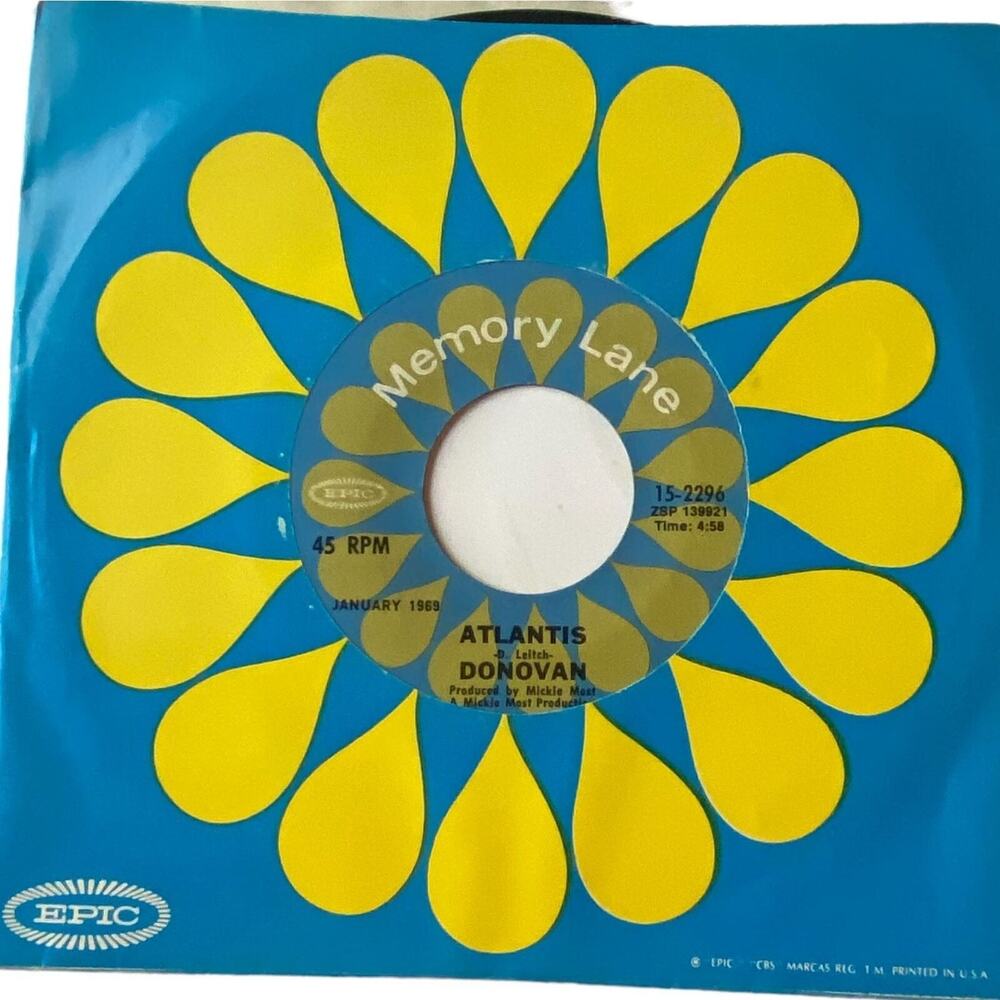 Donovan To Susan On The West Coast Waiting Atlantis 7 in Vinyl 1975 Epic Reissue